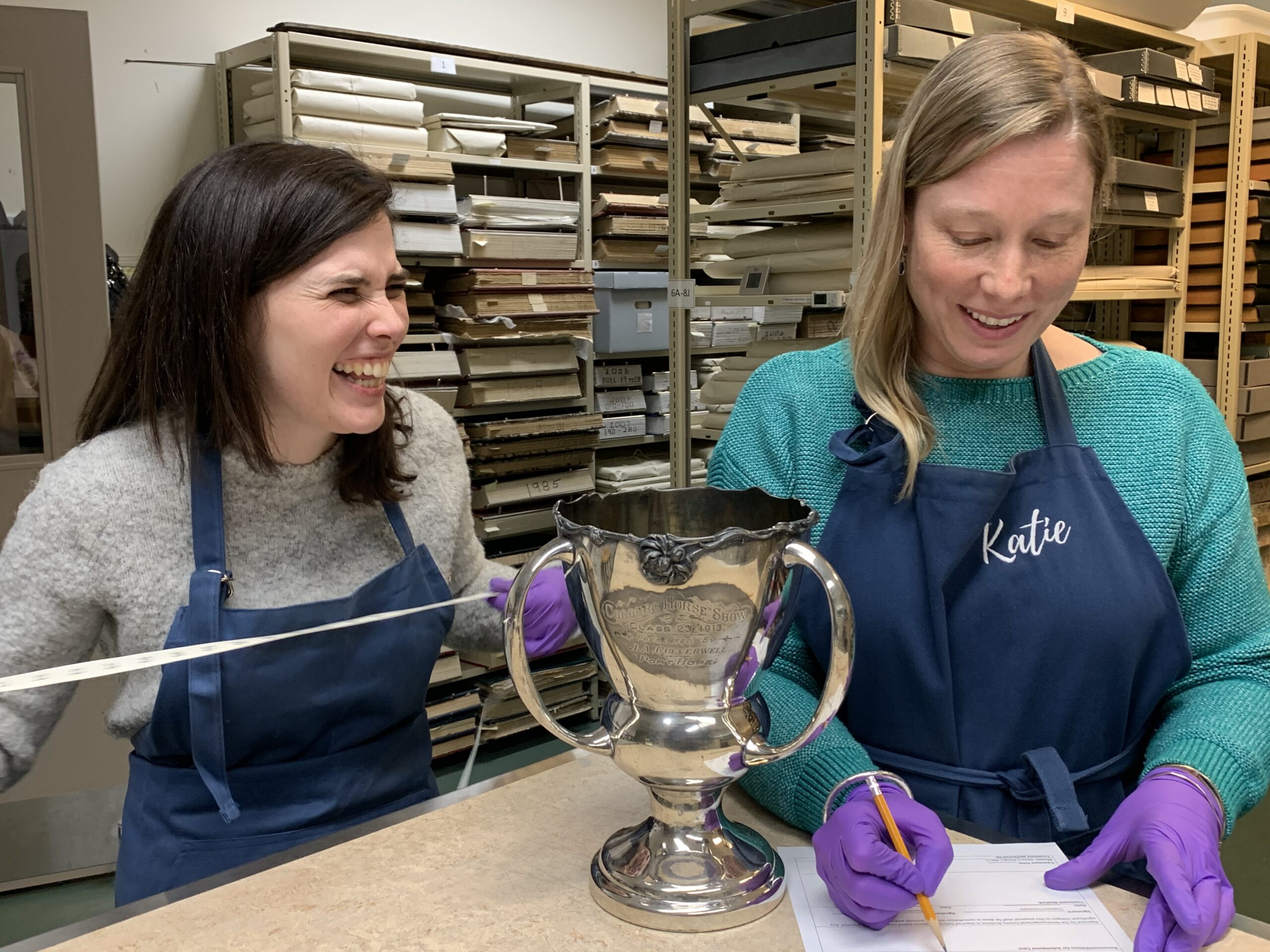 NCAM staff prepare artefact